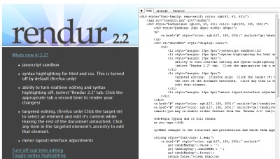 HTML・CSS・JavaScriptの結果をリアルタイムで確認できる『rendur』
