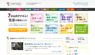 7分で身につく生活術　ライフハック共有サイト『nanapi（ナナピ）』