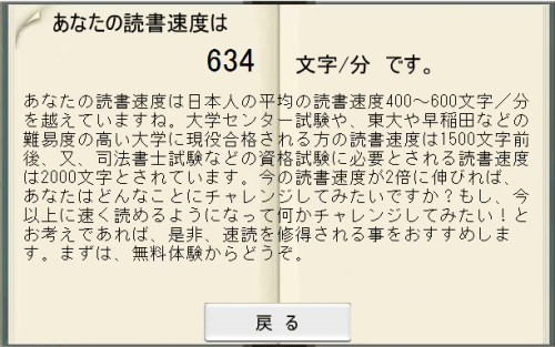 読書速度測定結果