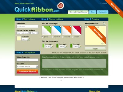 リボンジェネレーター「QuickRibbon.com」