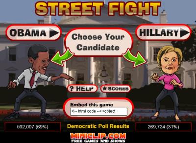 オバマとヒラリーが殴り合う格闘ゲーム『STREET FIGHT』