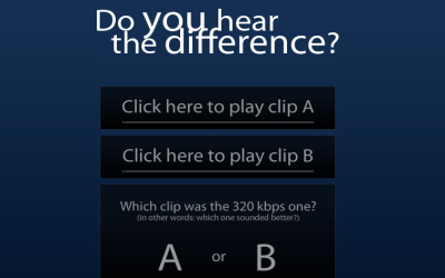 どちらのMP3ファイルが高音質であるかを聴き分ける『mp3 or not』