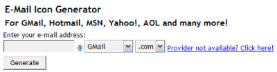 メールアドレスのロゴを作ってスパム対策 『E-Mail Icon Generator』