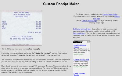 オリジナルのレシートを作ることができる『Custom Receipt Maker』