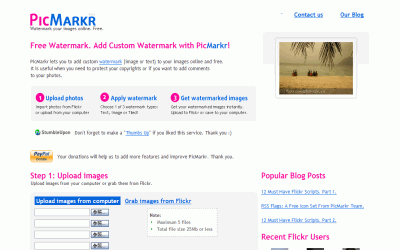 画像に透かしを入れることができる『PicMarkr』